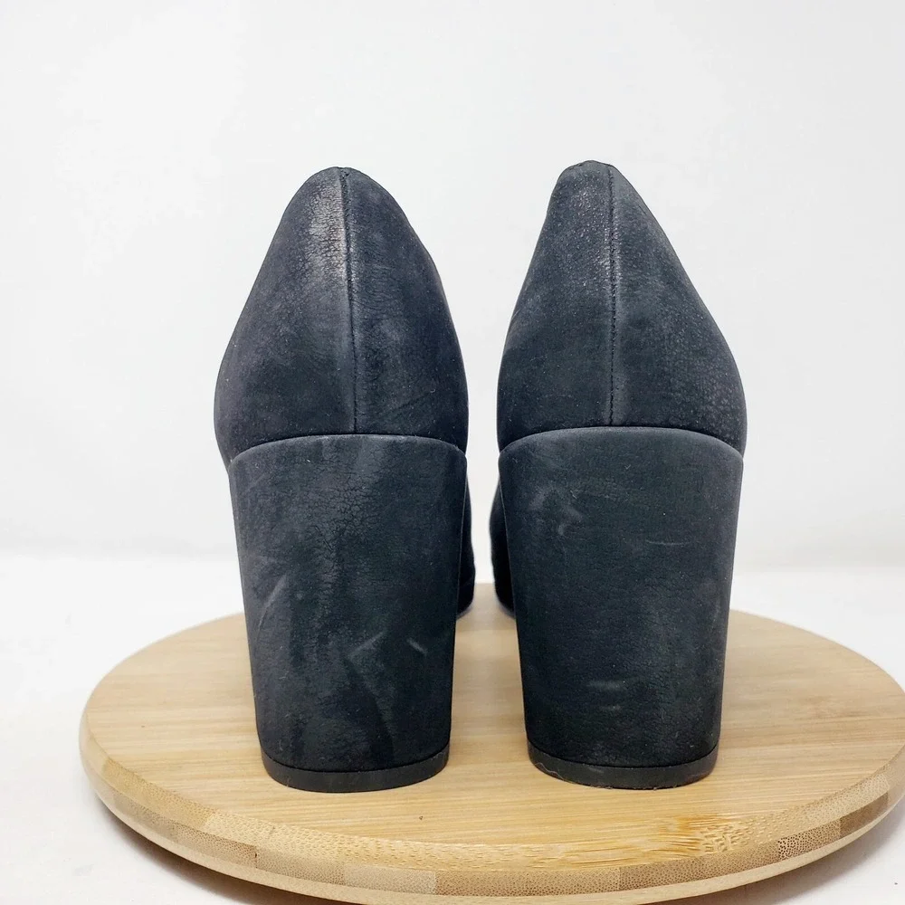 Eileen Fisher Milton Shoes Womens 10 Black Nubuck Cut Out Side Peep Toe‎ Bootie